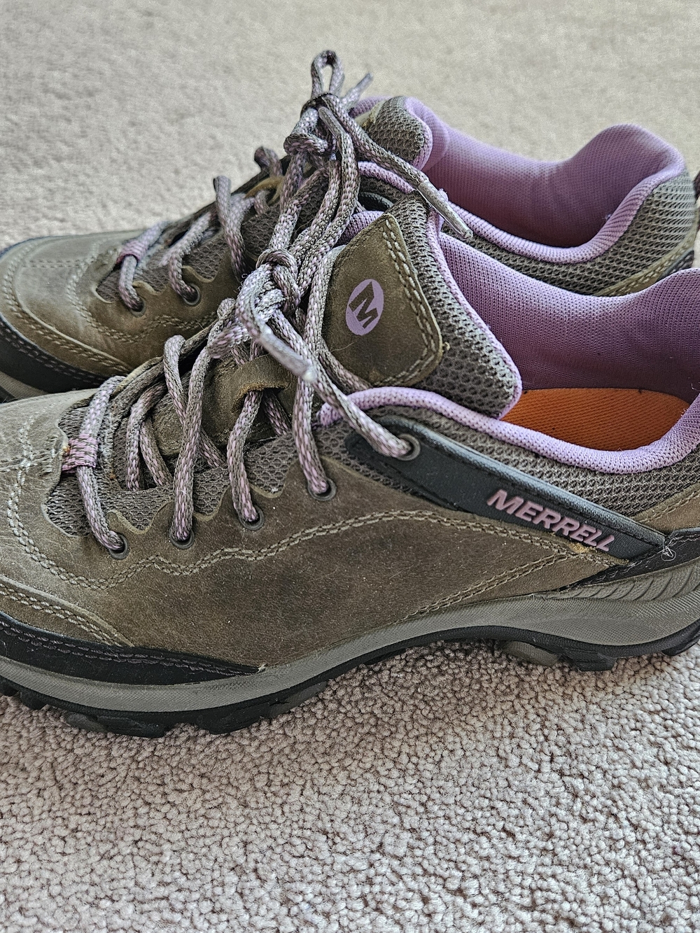 Merrell Women's Olive and Lavender Trail Sneakers